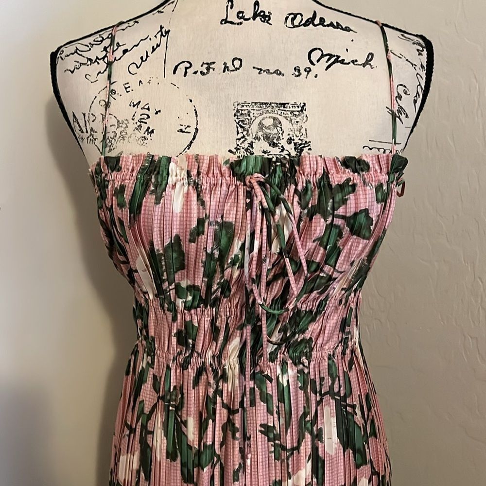 Zara Printed Pleated Multi Print Floral Contemporary Feminine Cottage Core Dress - Picture 7 of 16